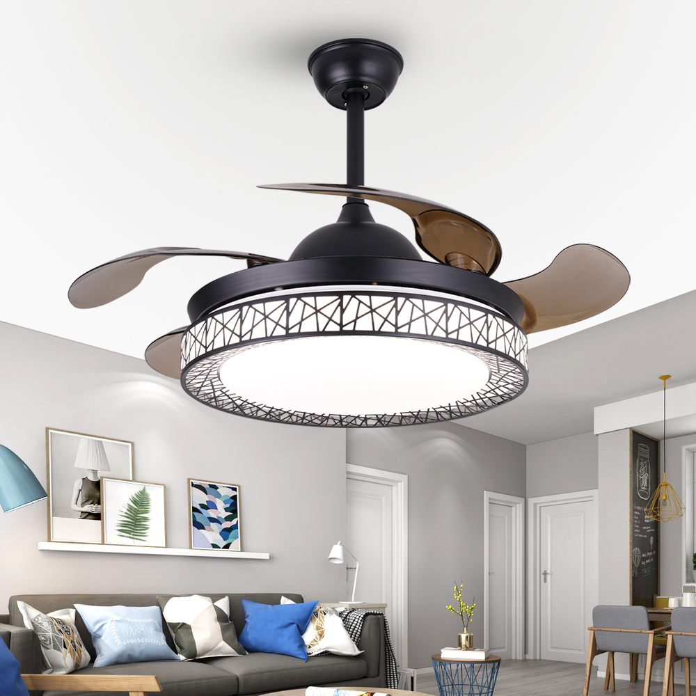 BL-1524 42"/48" White low price retractable blades ceiling fans