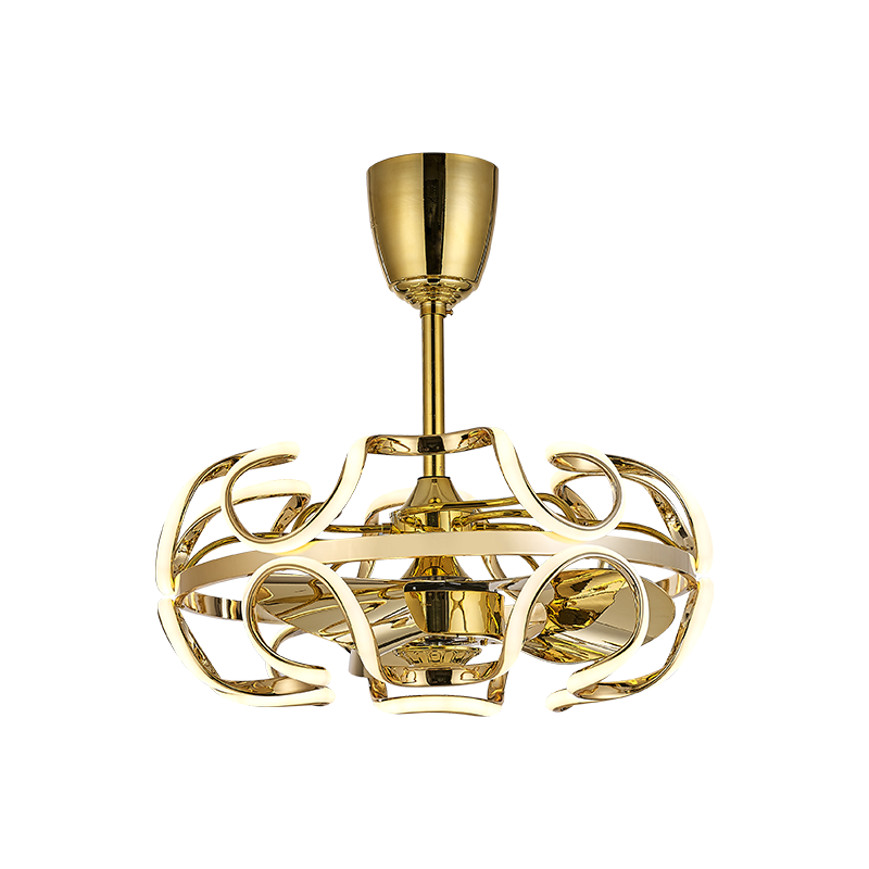 BL-19215 22" 3 Pcs Pc Gold Indoor Ceiling Fan With Led Lights