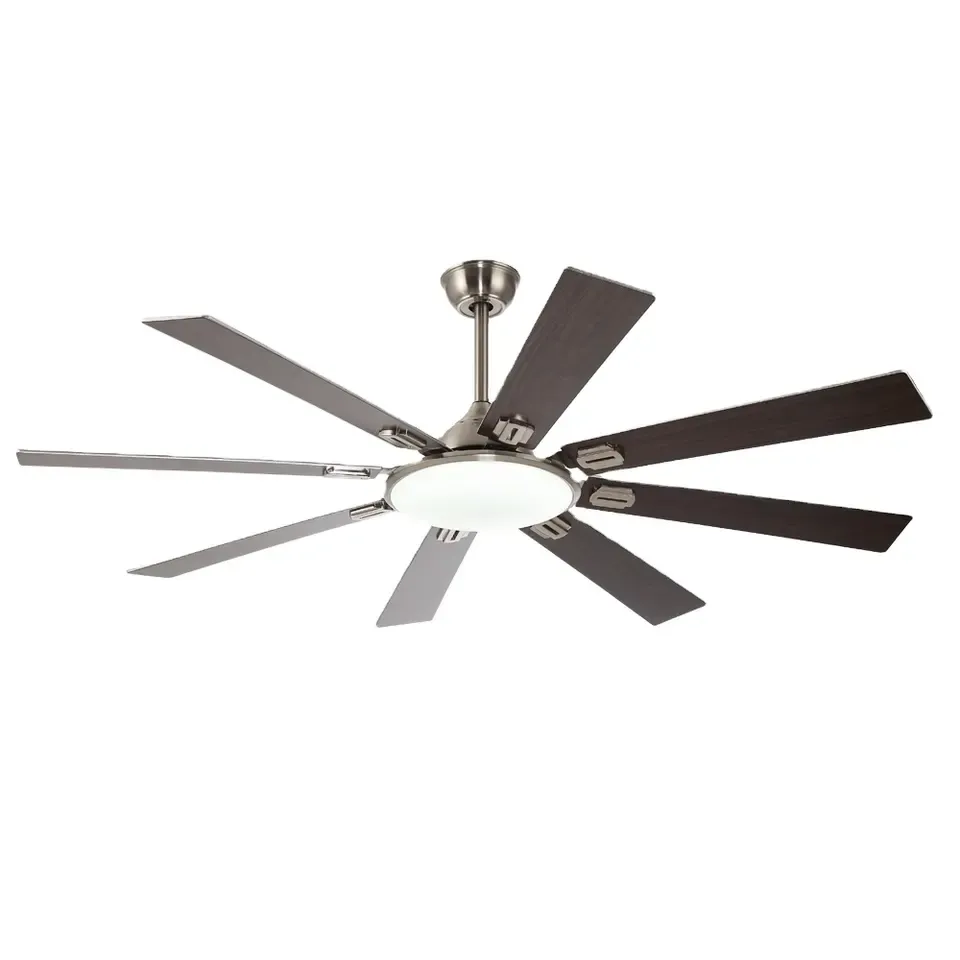 BL-2723 63" 8 Pcs Composite Board Sand Nickel Ceiling Fans With Lights