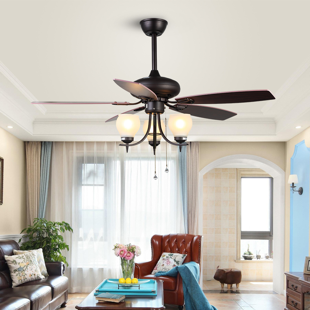 Breezelux Chandelier With Fan Ceiling 52" Lampbody Size Intelligent Ceiling Fan
