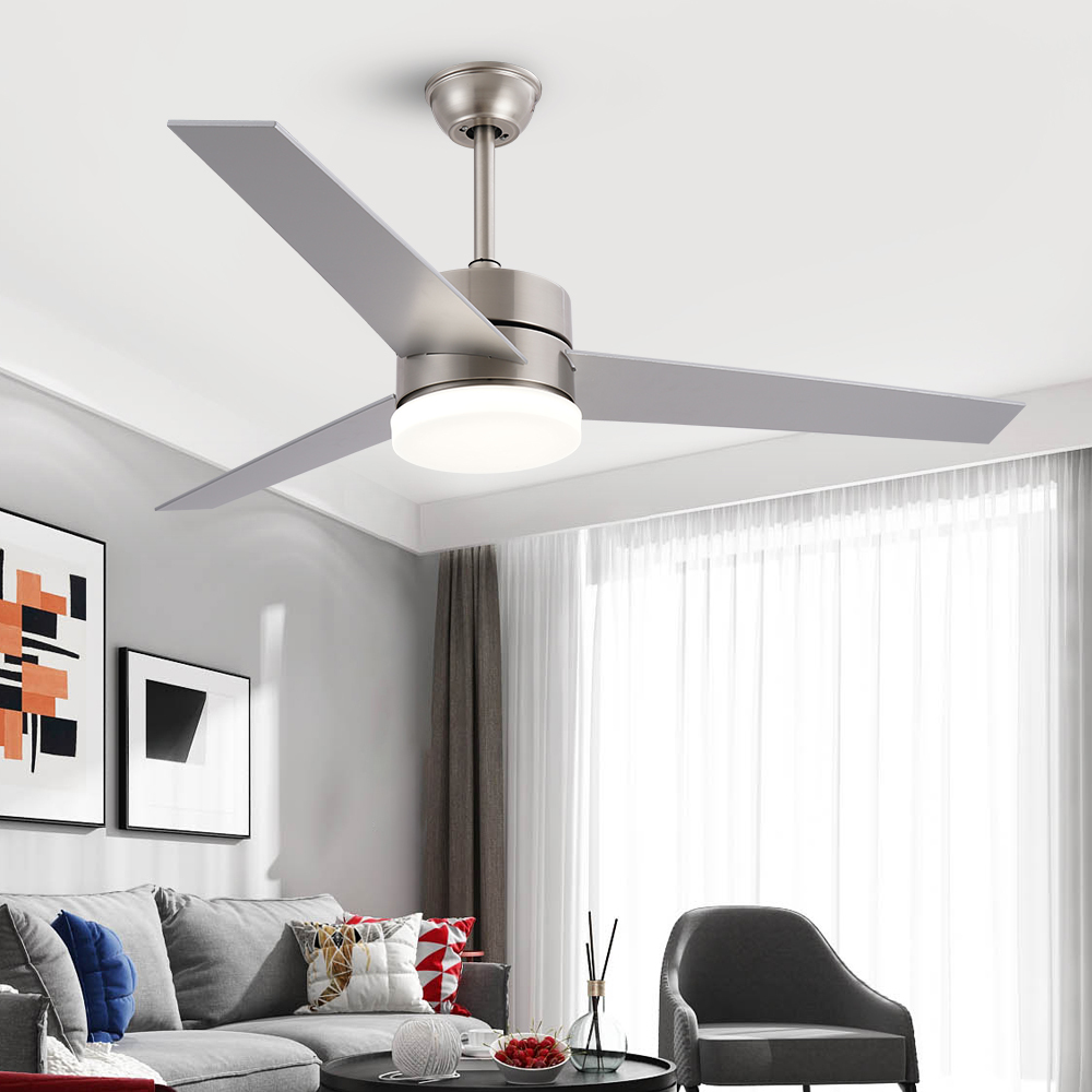 BL-2116 52" 3 pcs Composite Board Sliver Ceiling Chandelier With Fan