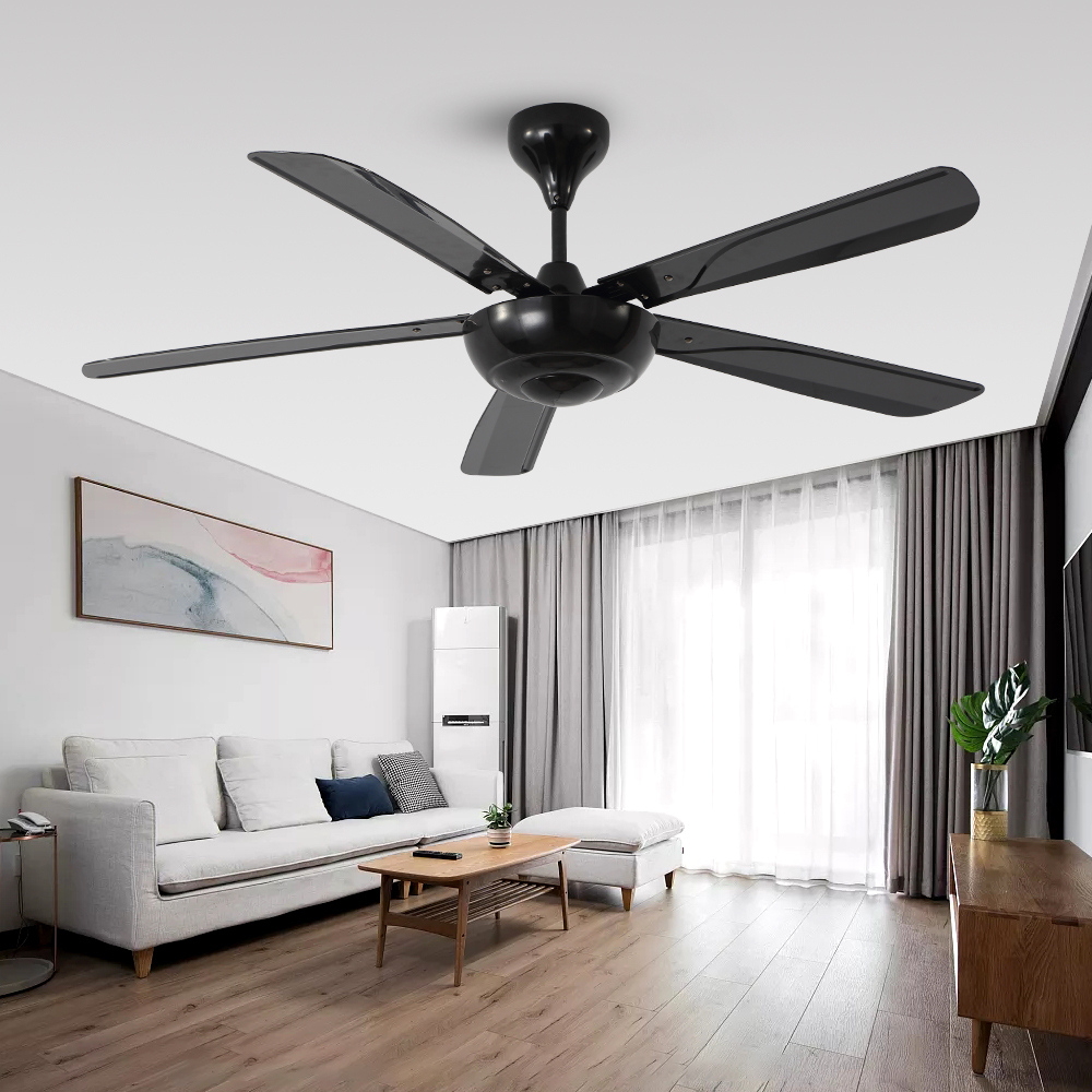 BL-2320 56"  5 Pcs Abs Black Wholesale Modern Ceiling Fan