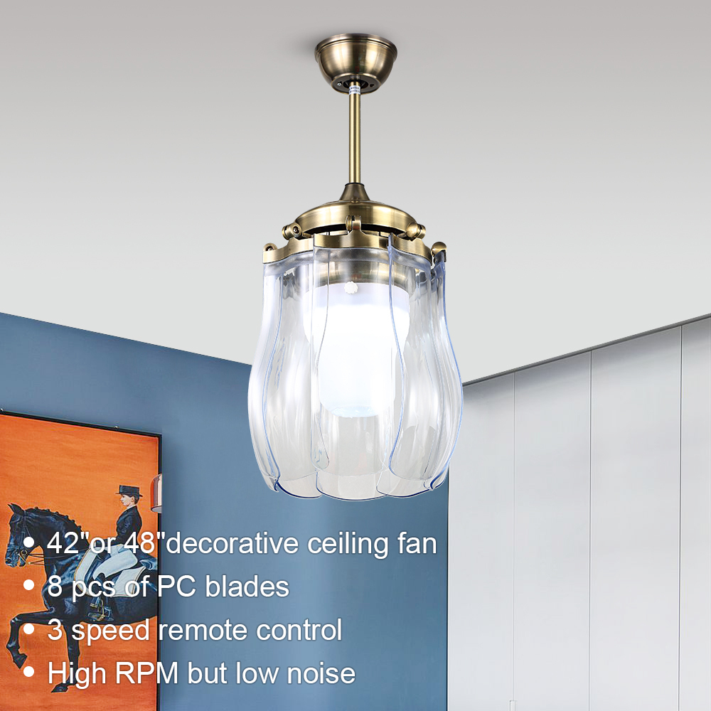 BL-1016 42' Small ceiling fan 8 PC blade modern ceiling fan with light