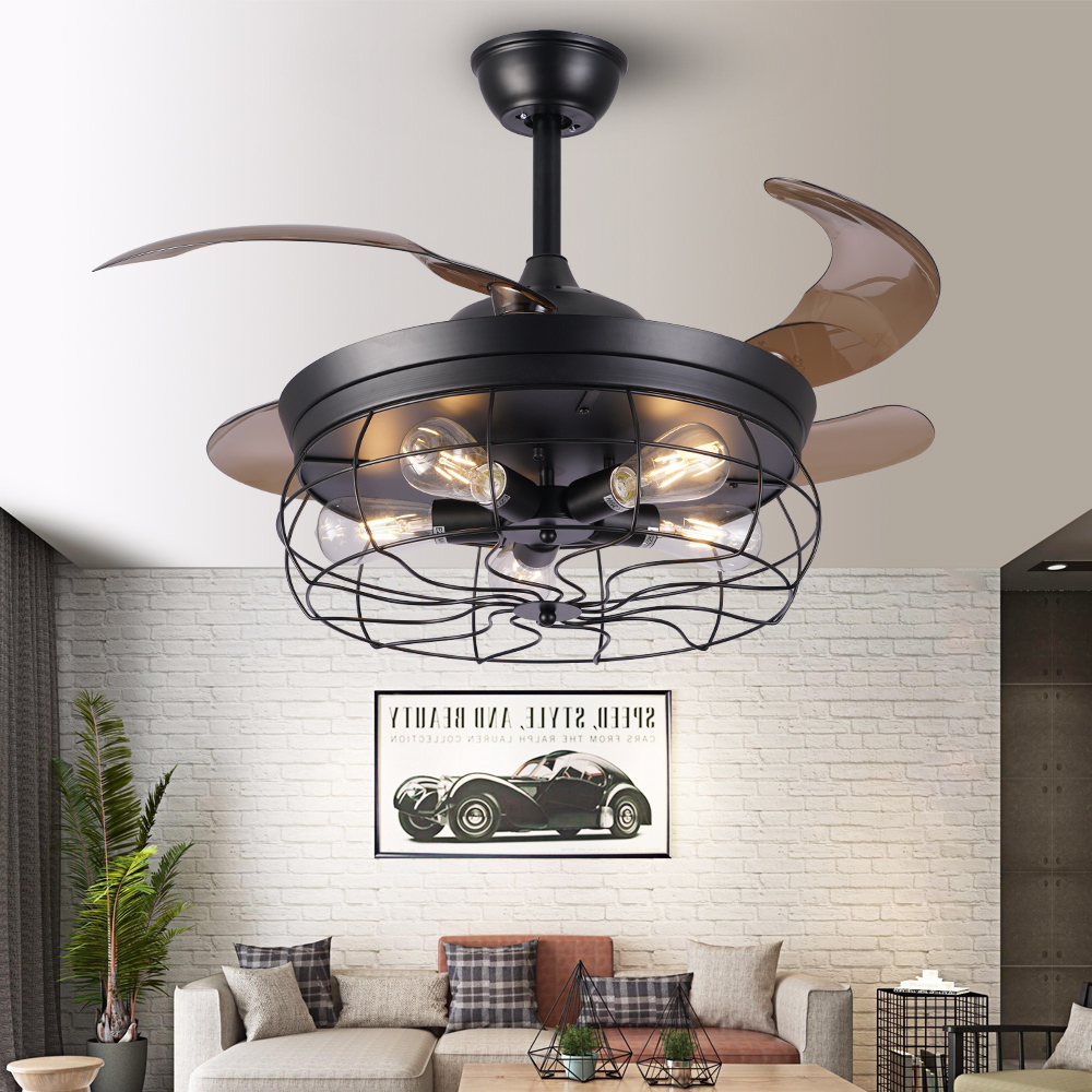 BL-2400 42"/48" 4 Pcs Pc Coffee Ceiling Fan With Led Light Remote
