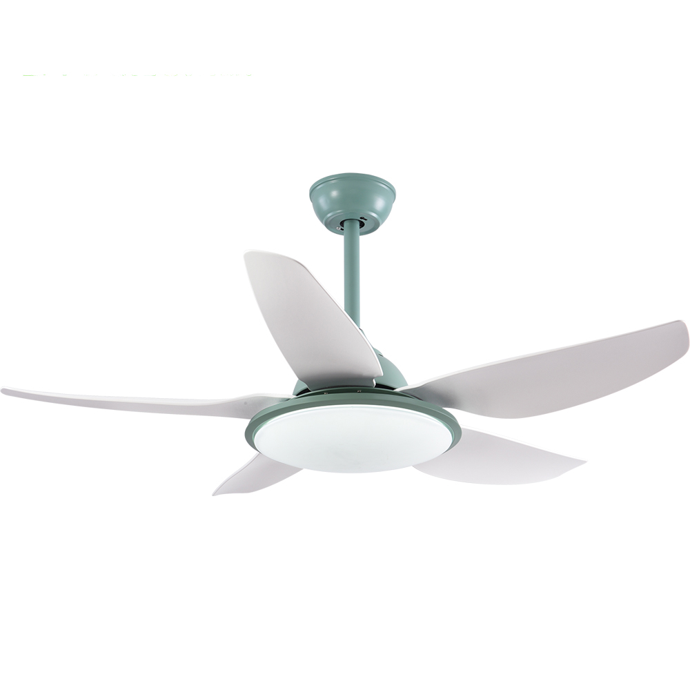 BL-2500 44' 5 Pcs Abs Green+White Silent Smart Control Ceiling Fan Light