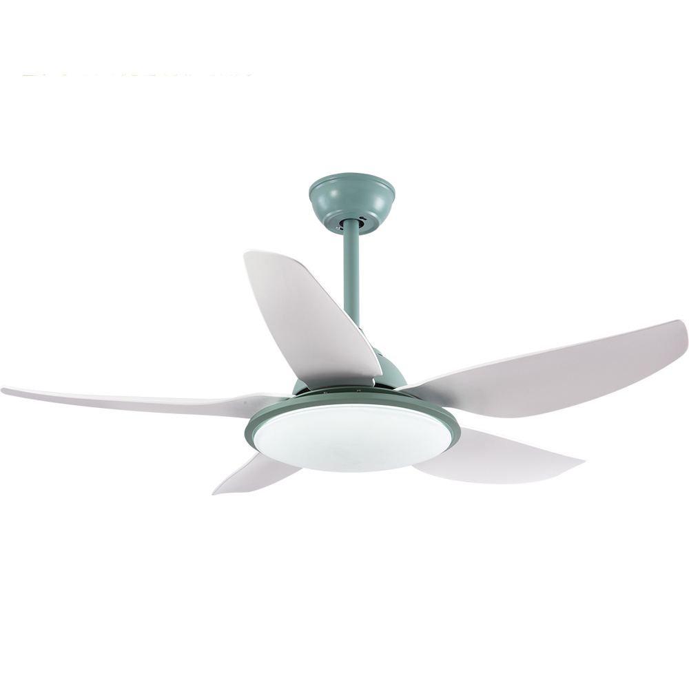 BL-2500 44' 5 Pcs Abs Green+White Silent Smart Control Ceiling Fan Light