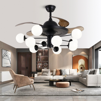 BL-2517 42"/48" 4 Pcs Pc Coffee Ceiling Fan Lights Modern Ceiling Fan Lights