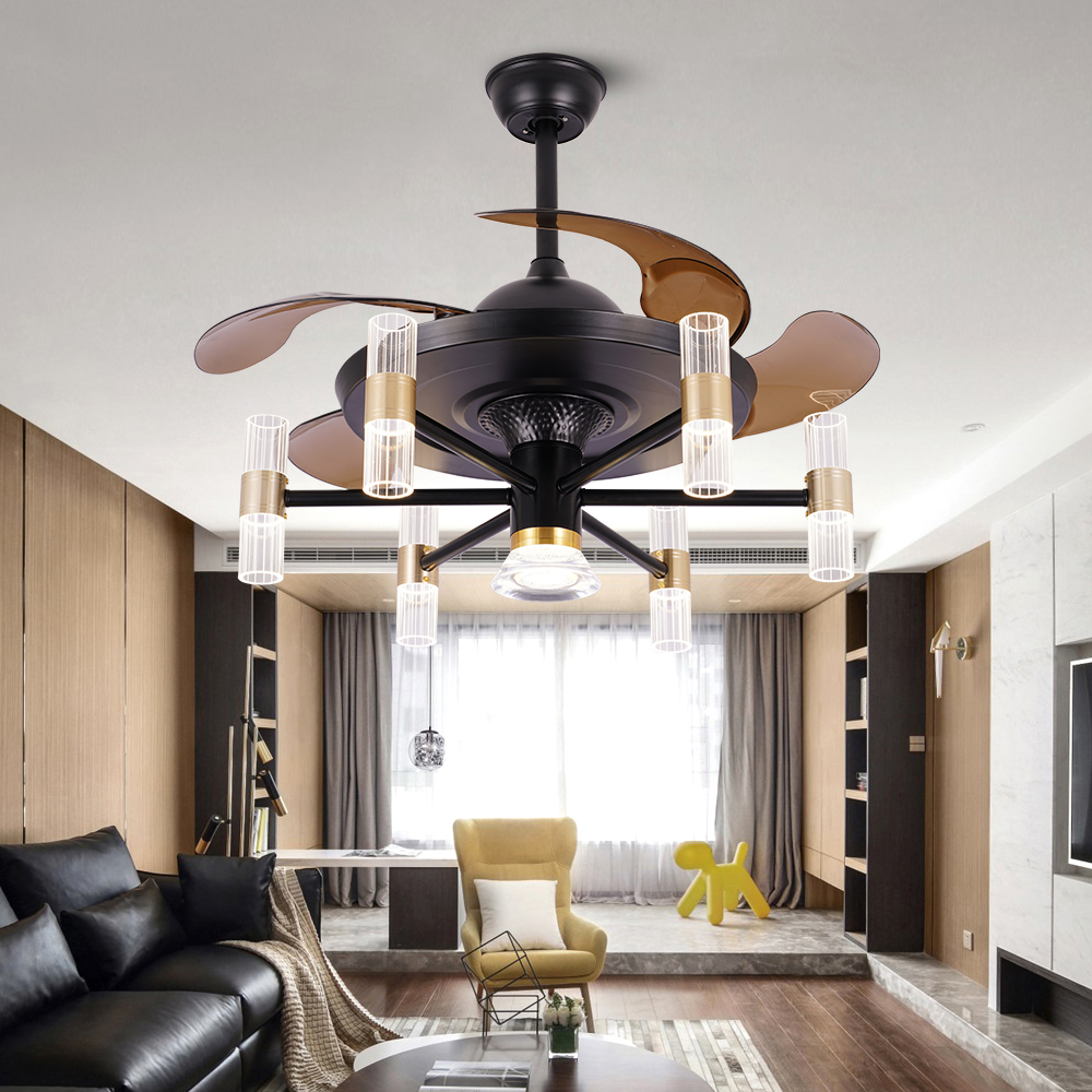BL-2519 42"/48" 4 Pcs Pc Coffee Retractable Blades Ceiling Fans