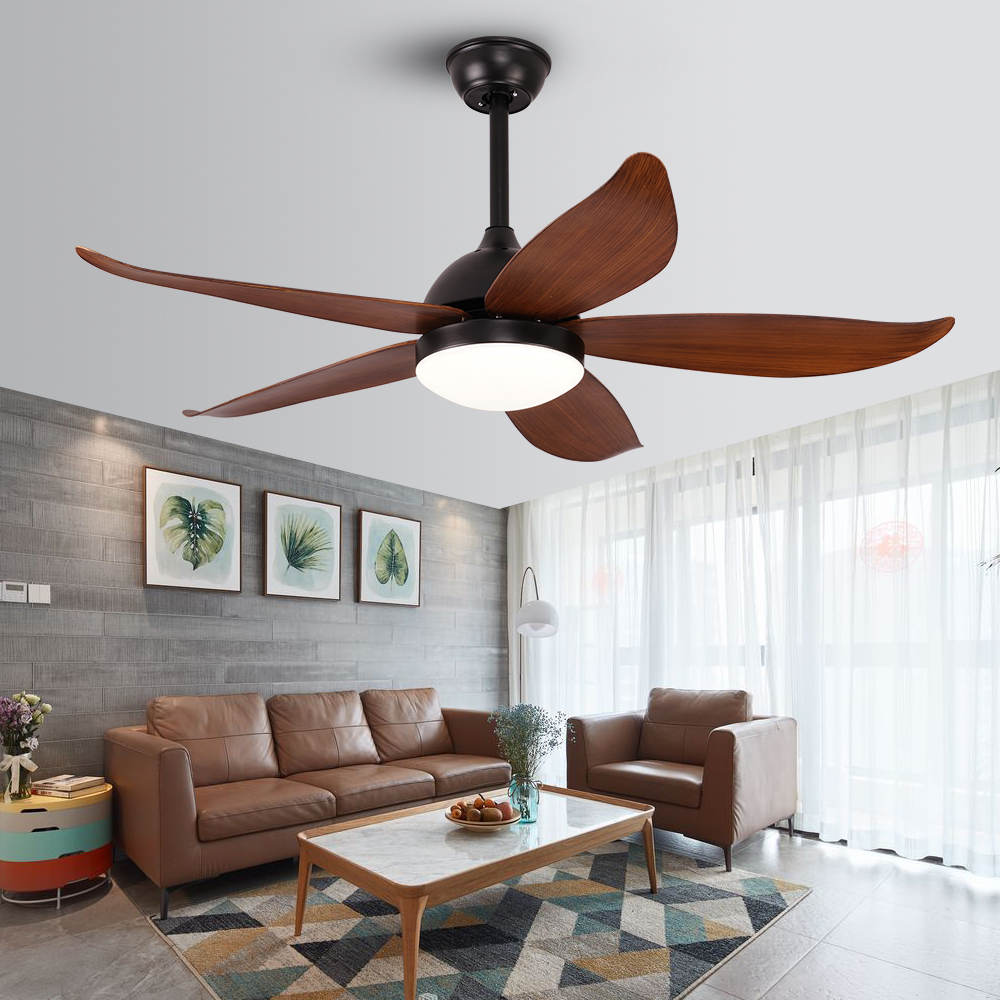 BL-2529 48" 5 Pcs Abs Black Ceiling Fan Lights Modern Ceiling