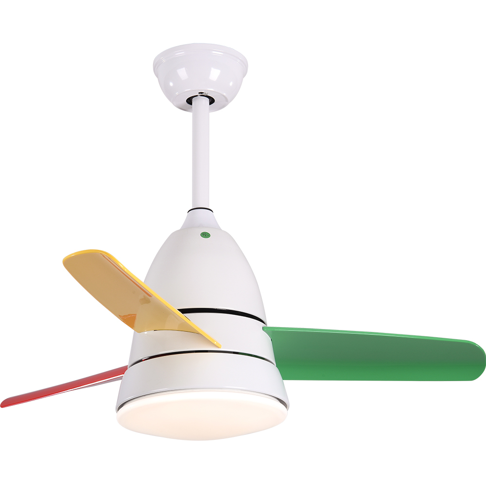 BL-1083 36" White+Muti-color Ceiling Lighting With Fan 24W Remote Control Abs Ceiling Fans