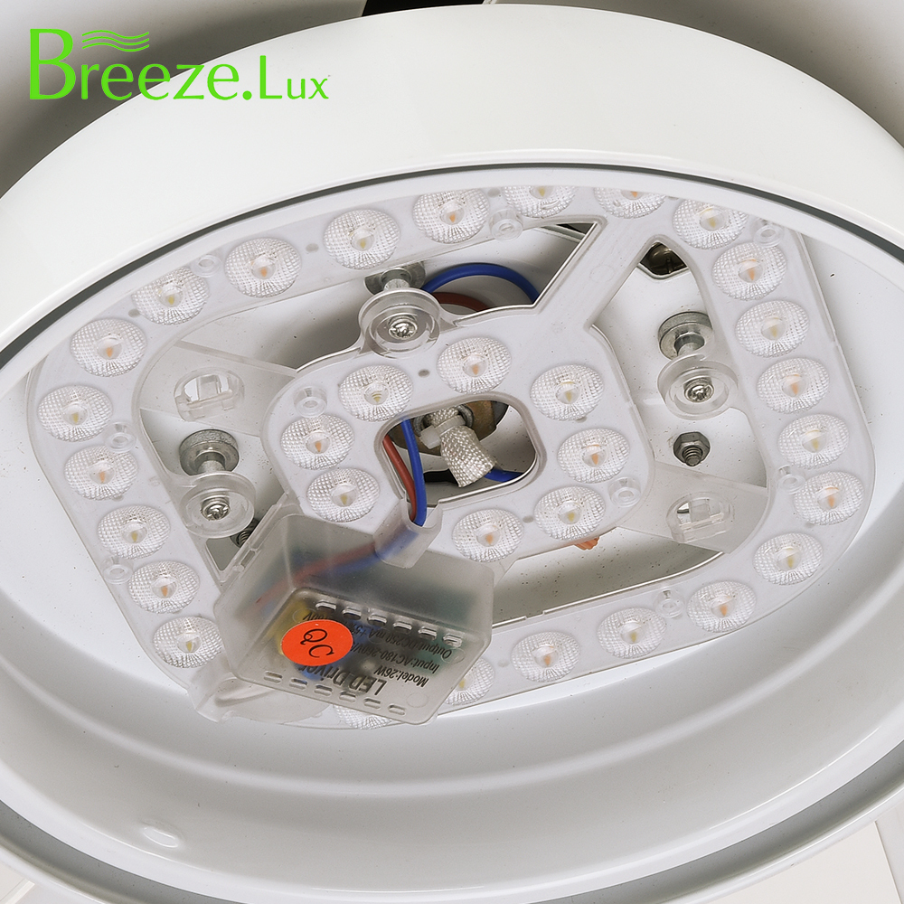 BL-2066 36" 5 pcs ABS White Ceiling Fan With Led Lights Chandelier For Bedroom