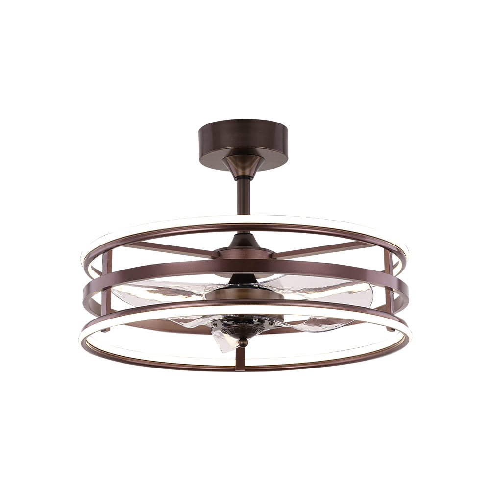 BL-19007 22" 3 blades PC Coffee Switch Modern Led Ceiling Fan For Home Office