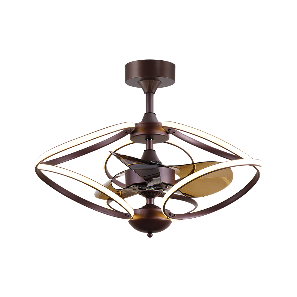 BL-19009 22" 3 Pcs Pc Coffee Remote Control Ceiling Fan With Light For Kids