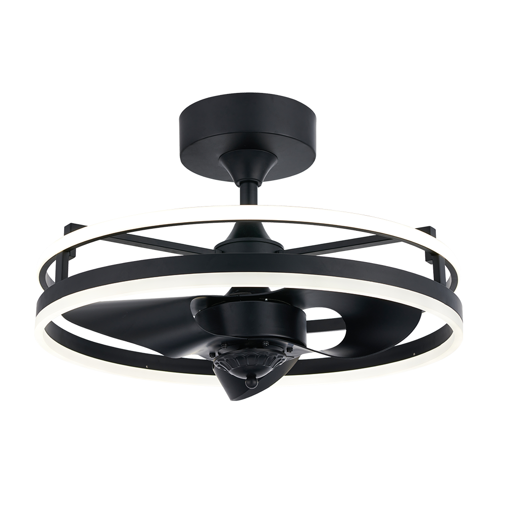 BL-19022 22" 3 Pcs Pc Black Remote Control Villa 110V Modern Ceiling Fan With Led Light