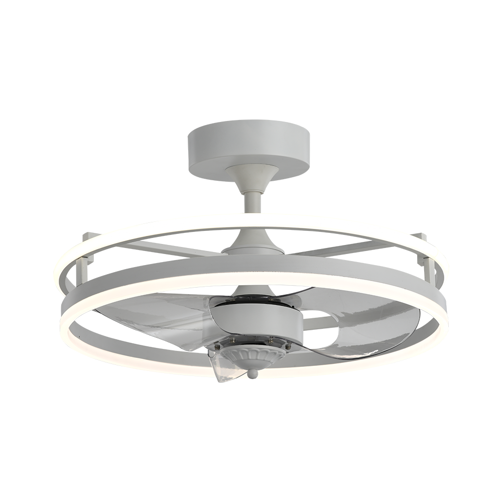 BL-19022 22" 3 Pcs Pc Sand Nickel Remote Control Villa 110V Modern Ceiling Fan With Led Light