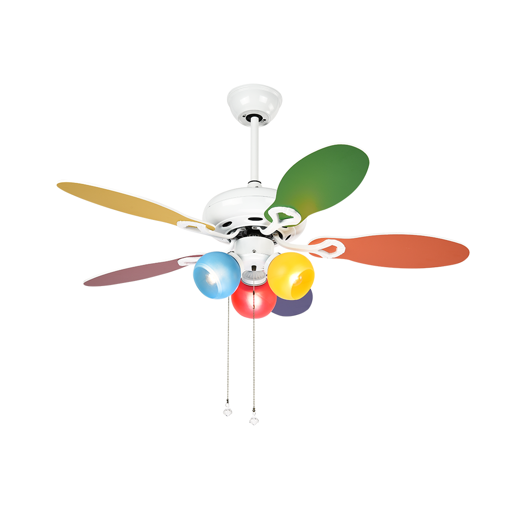 BL-1018 48" 5 Pcs Composite Board Muti-Color Chandelier With Fan Ceiling