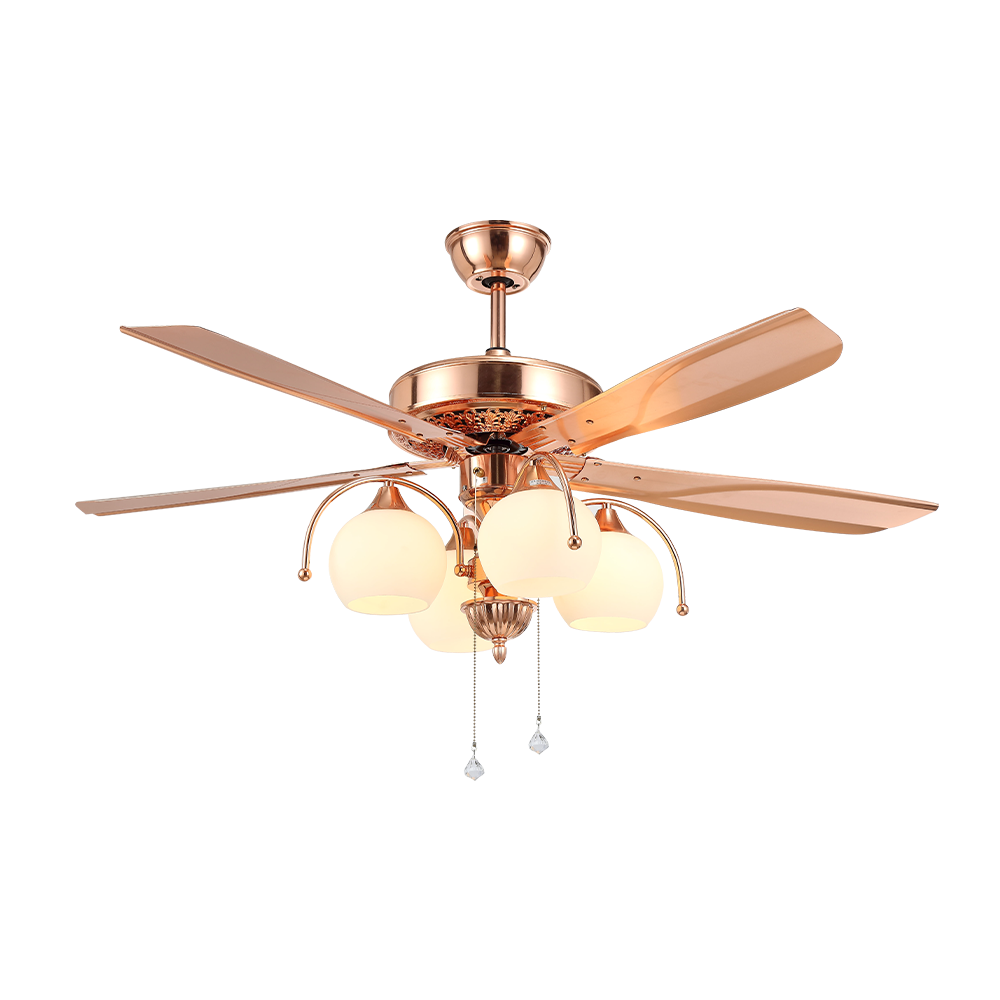 BL-1039 52" Zipper Control Iron 52" New Ceiling Fan Dc 40W / Ac 45W Modern Fan Ceiling Light