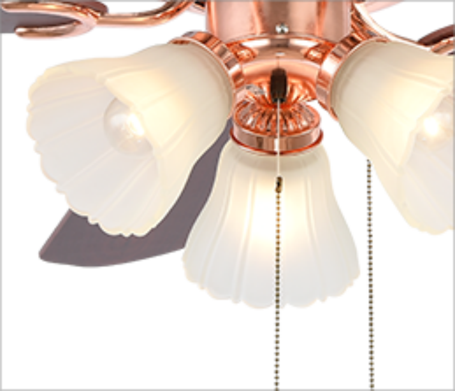 BL-1014 52" 5 Pcs Composite Board Rose Gold Retro Ceiling Fan