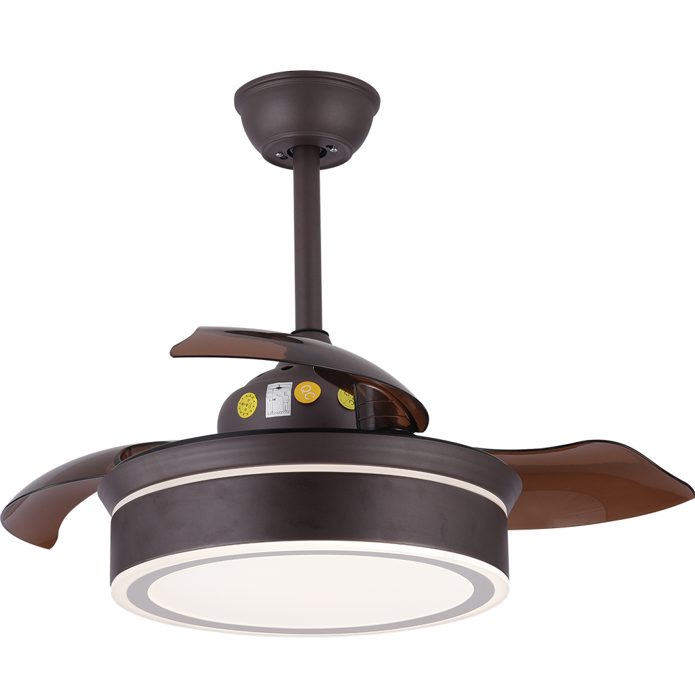 BL-6450 36" 4 Pcs Pc Coffee With Lighting Remote Control Retractable Ceiling Fan