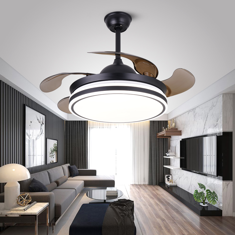 BL-2717 42''/48" 4 Pcs Pc Coffee Design Ceiling Fan Led Light