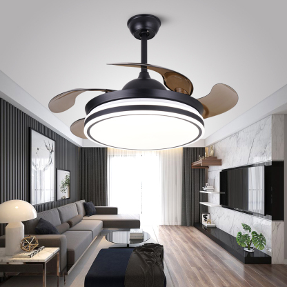 BL-2717 42''/48" 4 Pcs Pc Coffee Design Ceiling Fan Led Light