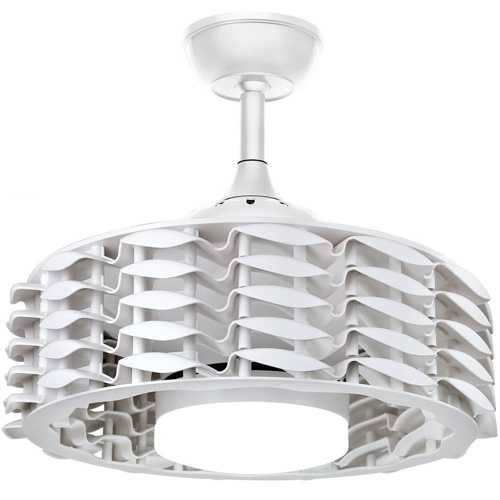 BL-2718 22" ABS White Bladeless Led Ceiling Fan With Lighting Remote Con
