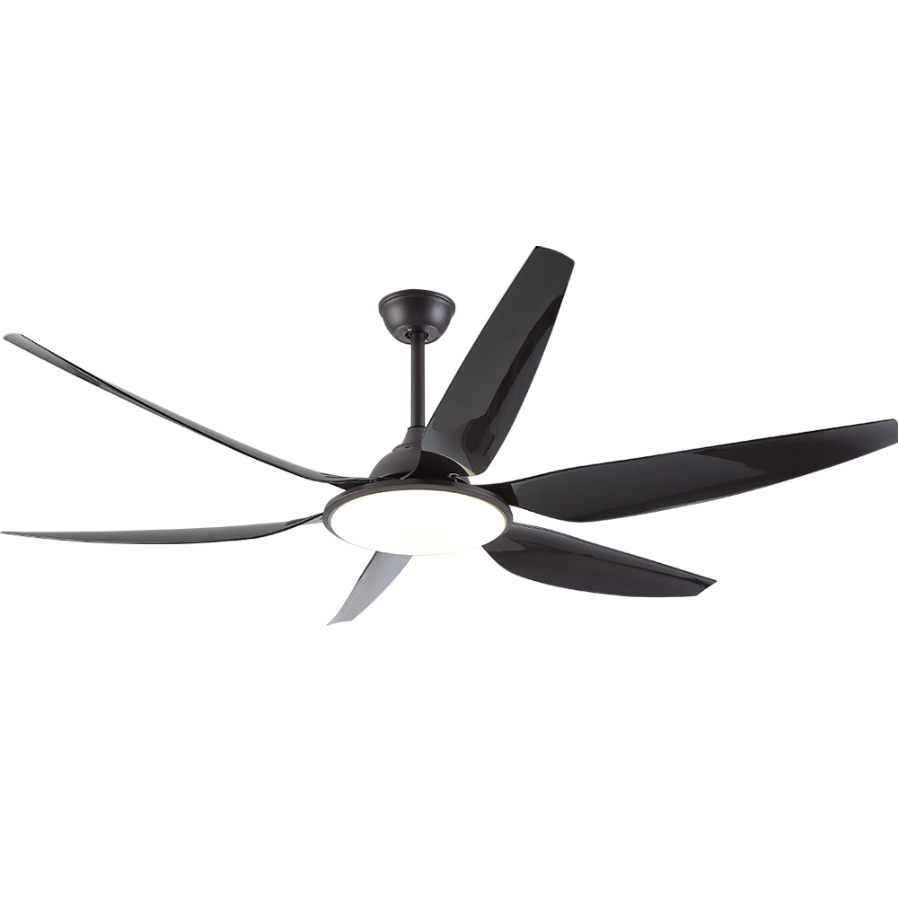 BL-2740 66" 6 pcs ABS Coffee Led Ceiling Fan Light Lamp Remote Control 110 Volt
