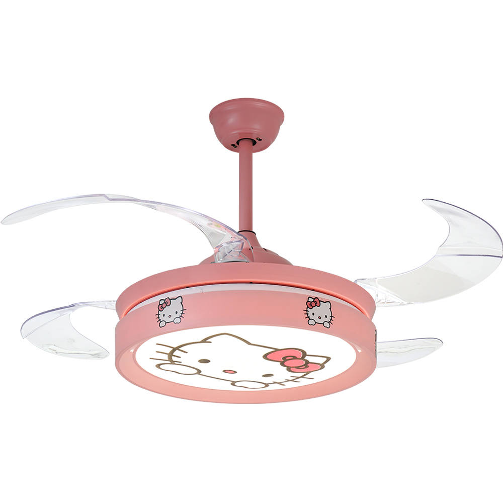 BL-2795 42"/48" 4 pcs PC Pink Remote Control Ceiling Fan With Led Light