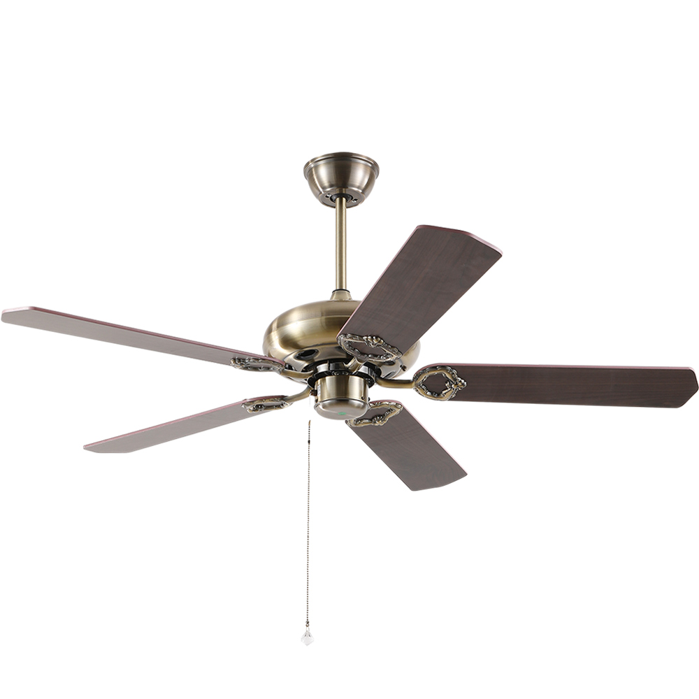 BL-2809 52"  5 pcs Composite Board Antique Bronze Decorative Modern Ceiling Fan