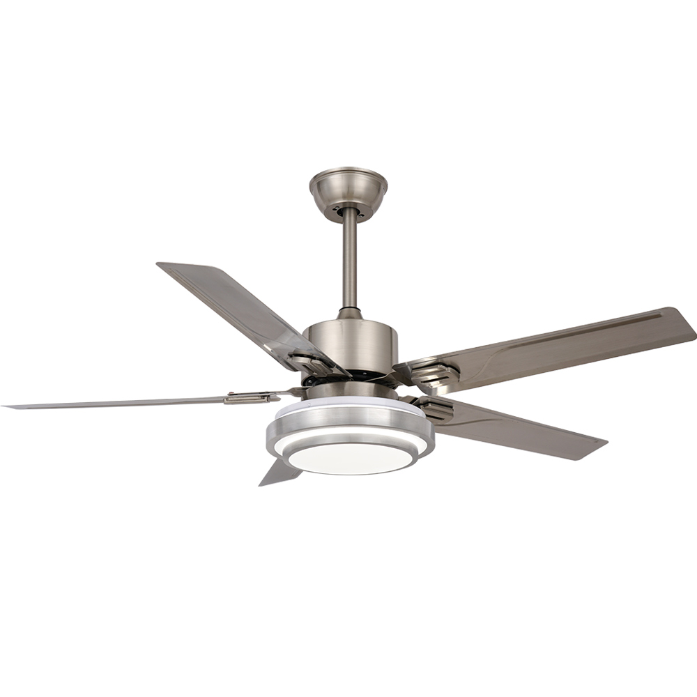 BL-2818 48" 5 Pcs Iron Sand Nickel Electric Ceiling Fan Lamp