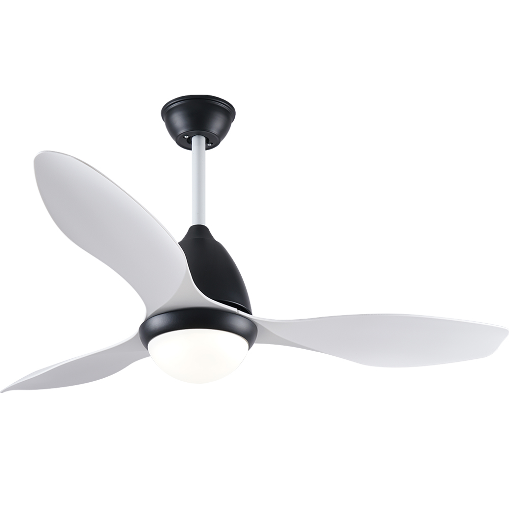 BL-2820 48" 3 Pcs Abs Black+White Ceiling Fan With Light Remote
