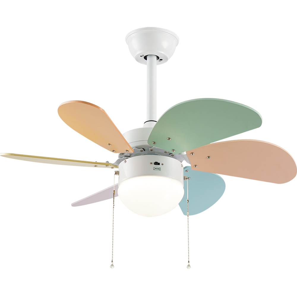BL-1096 30" Muti-color 6 pcs Composite board ceiling fan with light and remote control