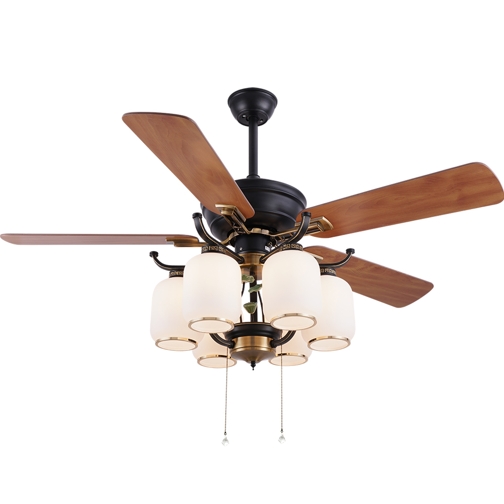 BL-2833 52" 5 pcs Composite Board Black+Antique Bronze Low Power Consumption Ceiling Fan