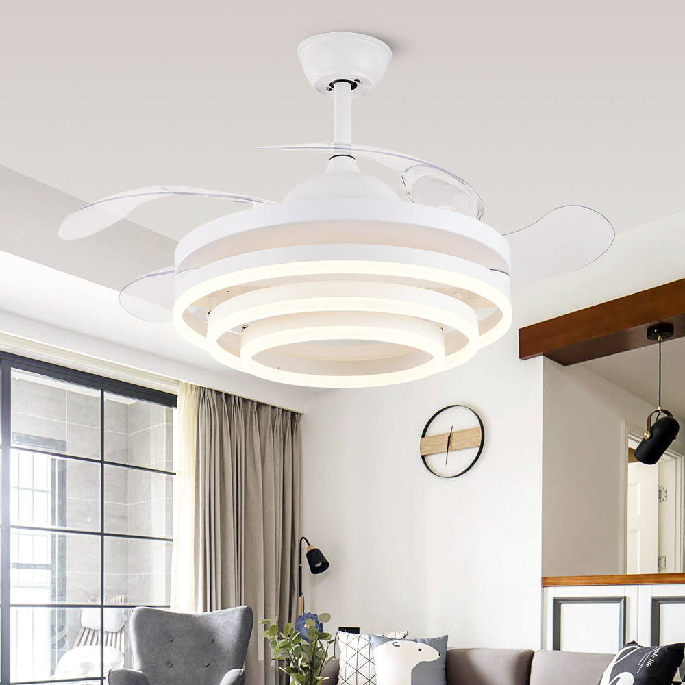 BL-2915 42''/48"  4 Pcs Pc White Waterproof Ceiling Fan With Remote Control