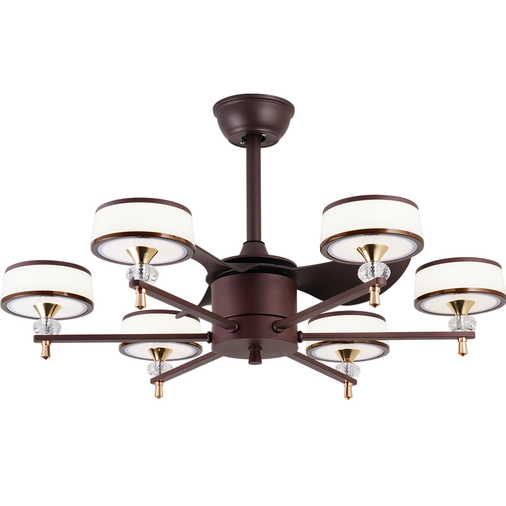 BL-7008 22" 3 Pcs Abs Coffee+Gold Zhongshan Led Ceiling Fans