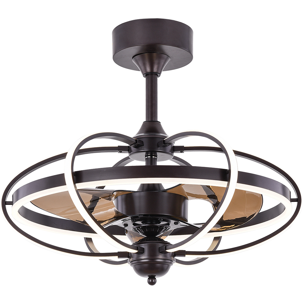 BL-19001 22" Silica+Acrylic/Pvc+Acrylic Coffee Remote Control Ceiling Fan Light
