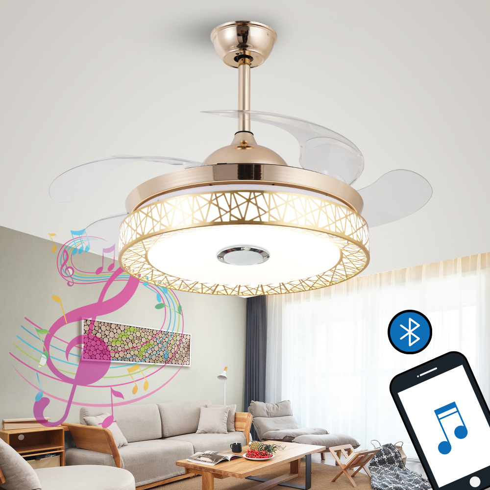 BL-1524 42"/48" White low price retractable blades ceiling fans