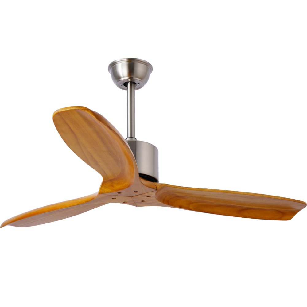BL-1569 52" 3 pcs Solid wood Remote Control Nordic Ceiling Fan