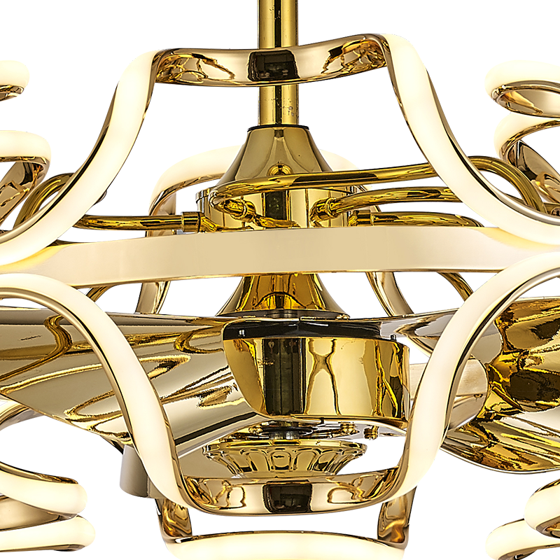 BL-19215 22" 3 Pcs Pc Gold Indoor Ceiling Fan With Led Lights