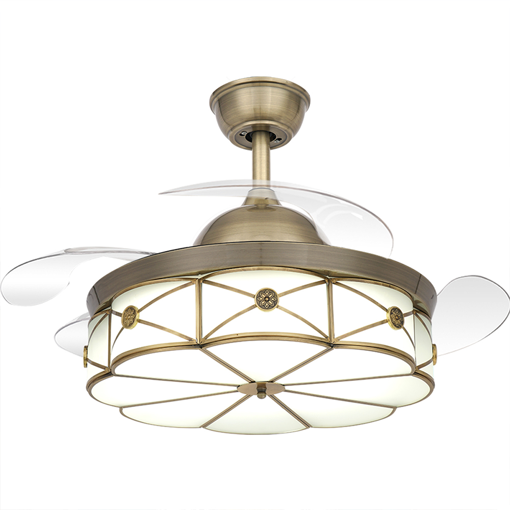 BL-1688 42"/48" Antique bronze Remote control modern ceiling fan with led light retractable