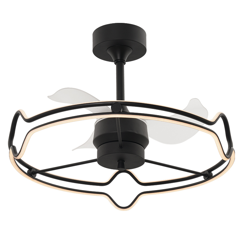 BL-7035 3 Pcs ABS Black Nordic Simple Design Electric Ceiling Fan With Light