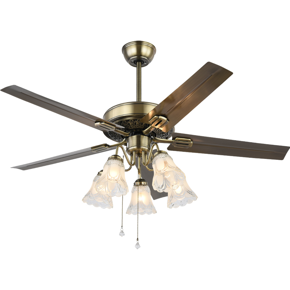 BL-1996 52" Iron Antique Bronze Retro Led Ceiling Fan Light