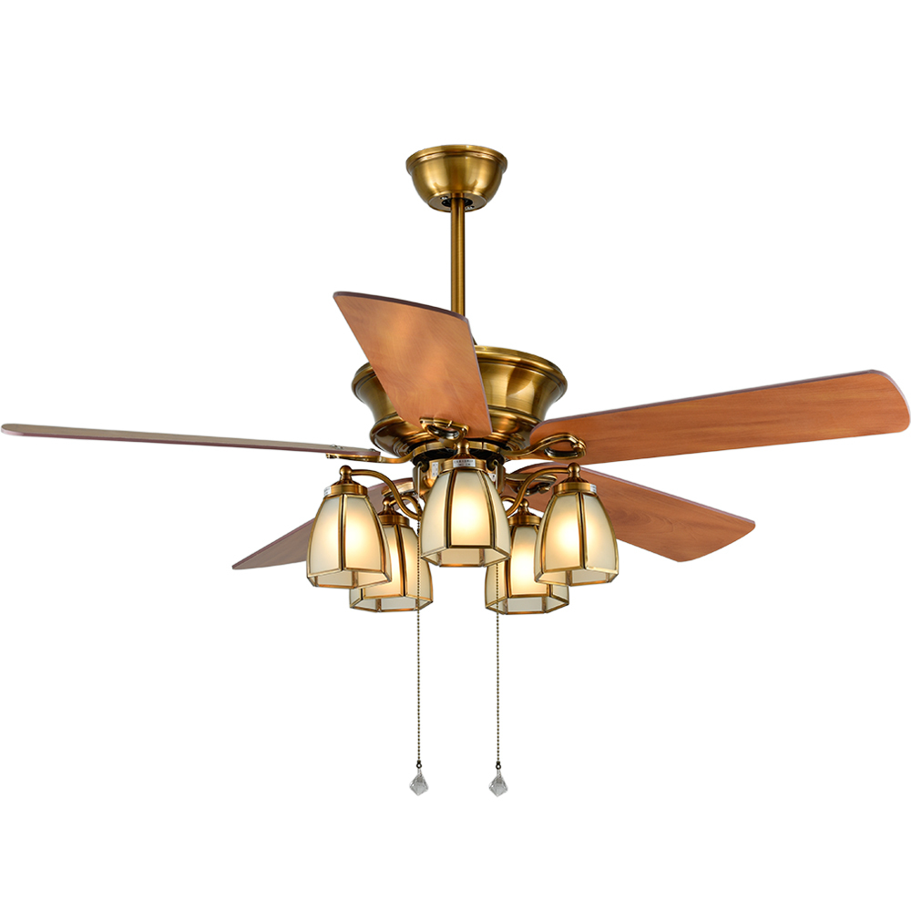 BL-2008 52" 5 pcs Composite Board Antique Bronze Traditional Ceiling Fan