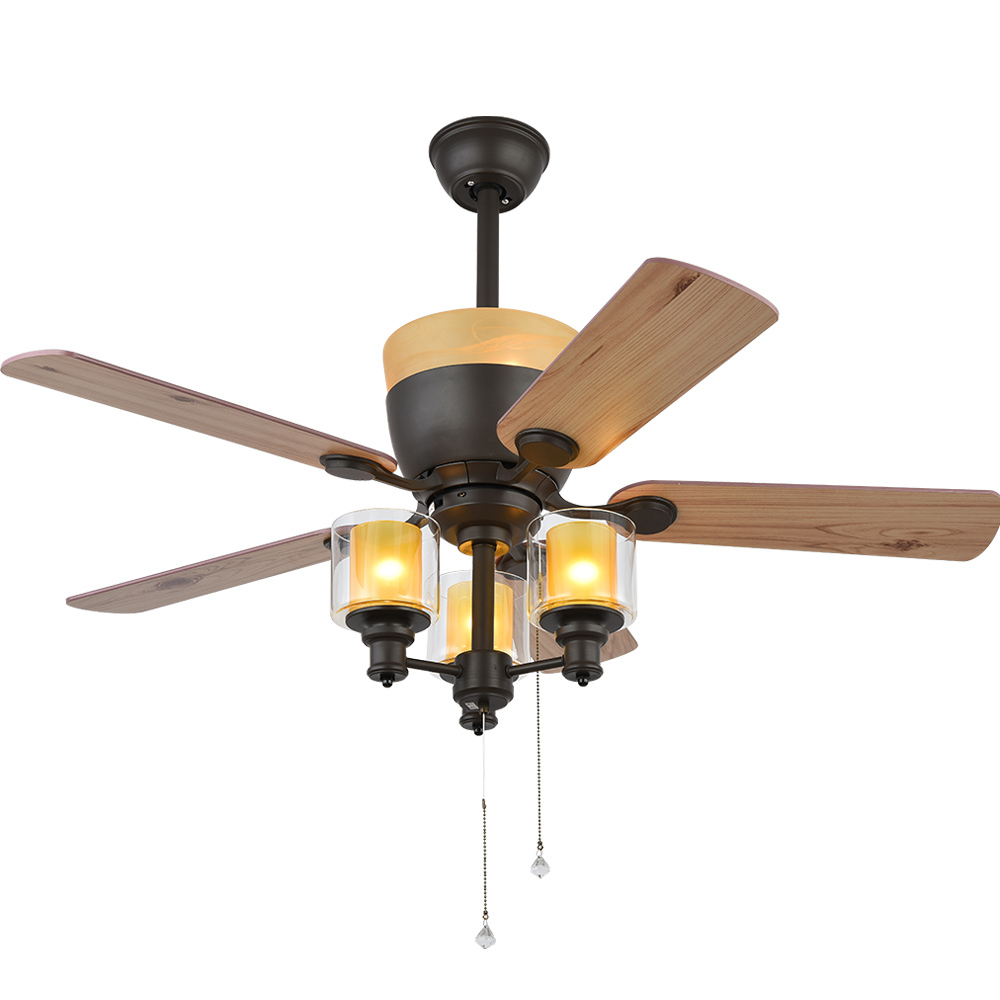 BL-2016 48" 5 pcs Composite Board Black Smart Ceiling Fan Light