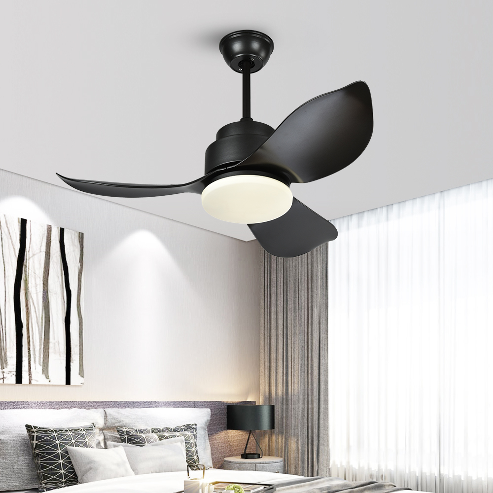 BL-2038 36" 3 pcs ABS Black Ceiling Fan Chandelier Combo Lighting