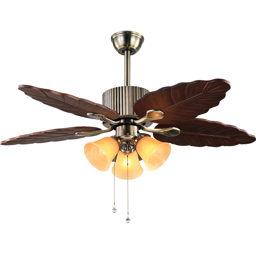 BL-2062 48" 5 Pcs Solid Wood Antique Bronze High Quality Ceiling Fan