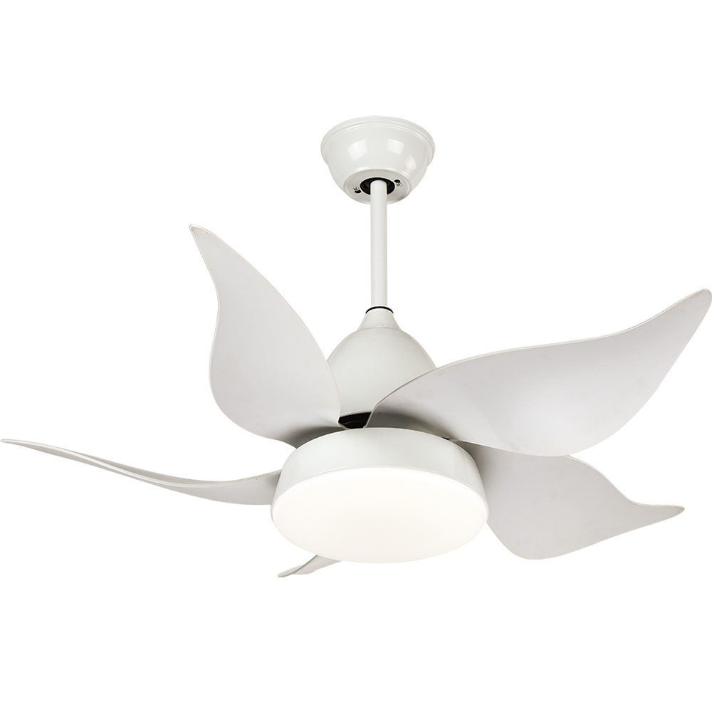 BL-2066 36" 5 pcs ABS White Ceiling Fan With Led Lights Chandelier For Bedroom
