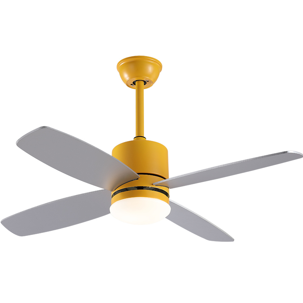 BL-2112 42" 4 Pcs Composite Board Yellow+Sliver Led Ceiling Fan For Living Room