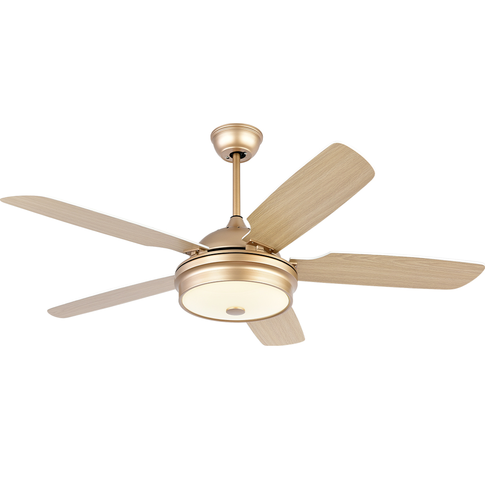 BL-2119 52"  5 pcs Composite Board Gold Ceiling Fan With Lights Remote Control