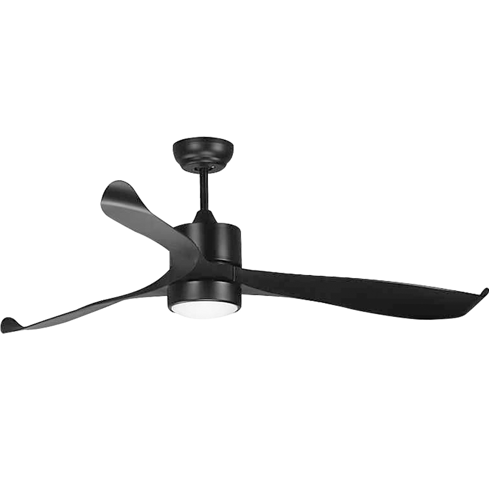 BL-2129 52" 3 pcs ABS Black Best Warm White Light Ceiling Fan With Led Light